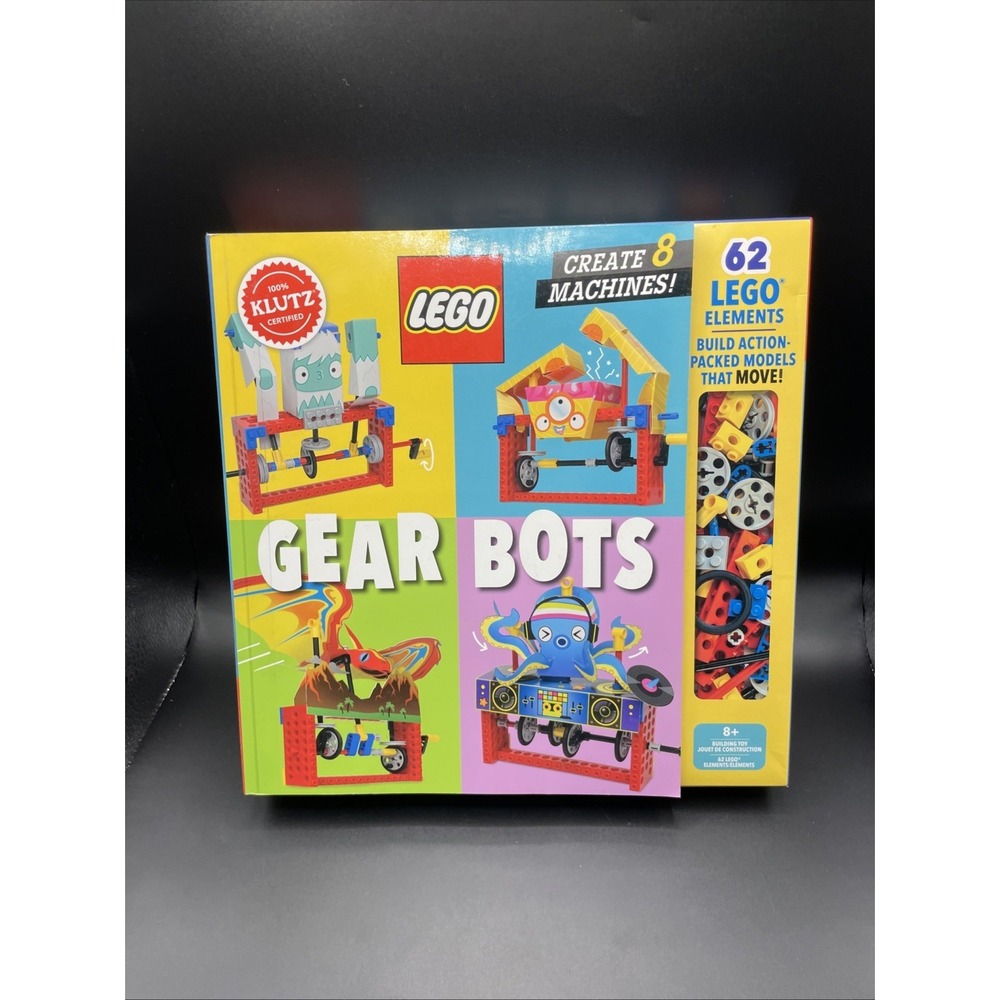 LEGO Klutz Gear Bots Kit-STEM Kinetic Model Building Set 62 LEGO Pieces Unopened